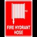 Sign fire hydrant hose
